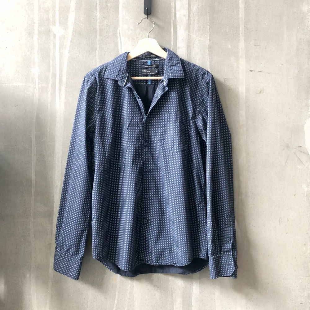 Denim & Flower Dress Shirt